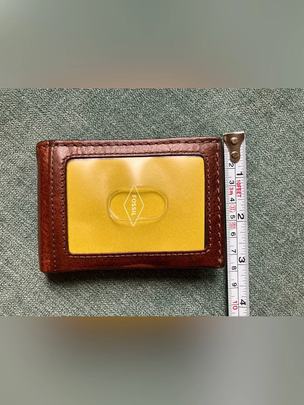 Fossil Cognac Leather Beck Money Clip Bifold